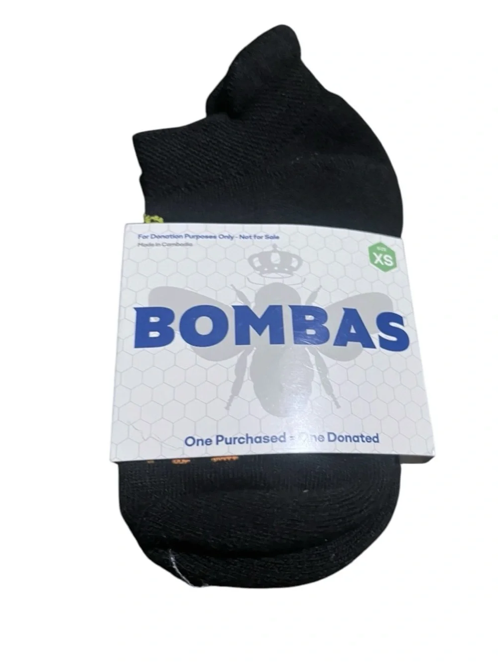 NWT kids Unisex Bombas Black Low-Cut No-Show Socks - 5 Pair Pack